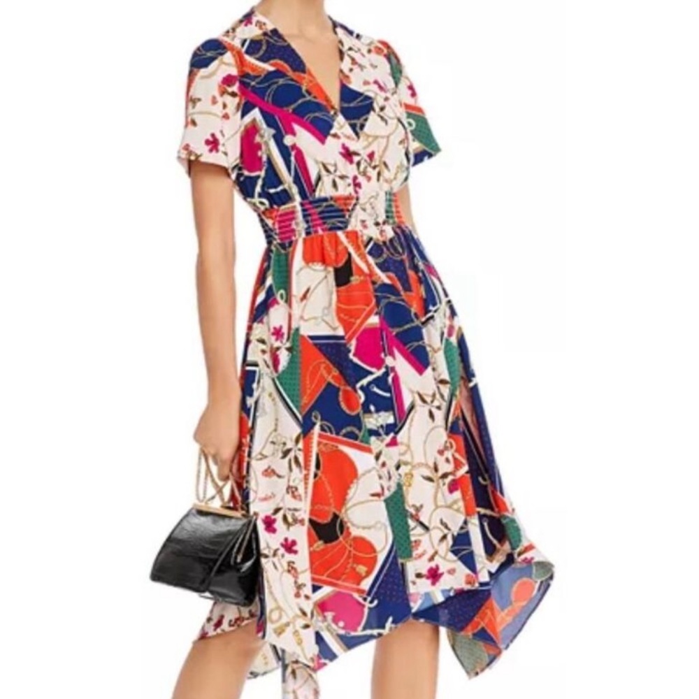 Bloomingdales Aqua handkerchief dress XS